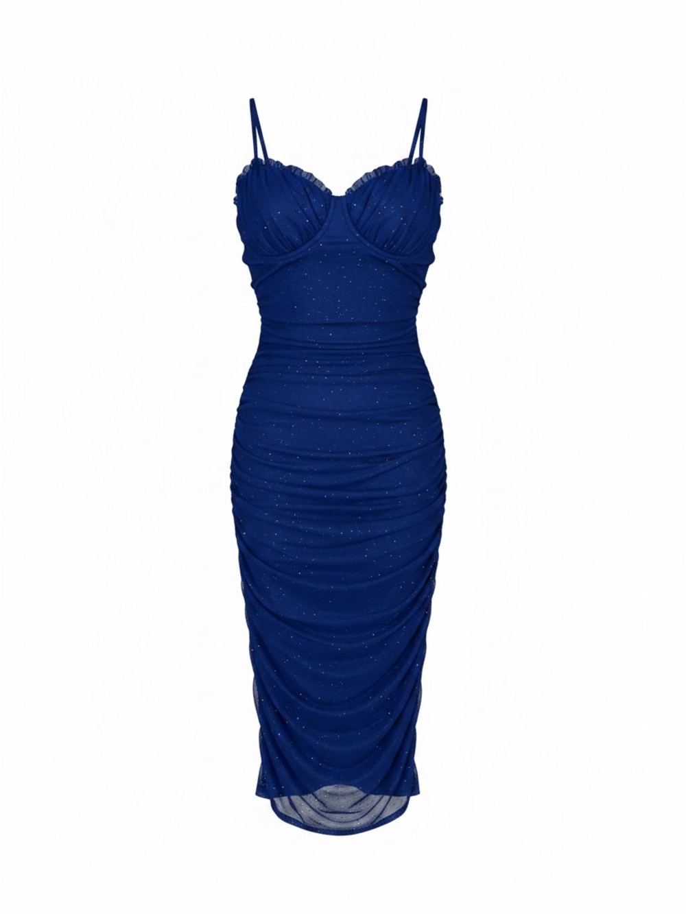 Pear Culture Sparkly Blue Fitted Mid Length Dress size M